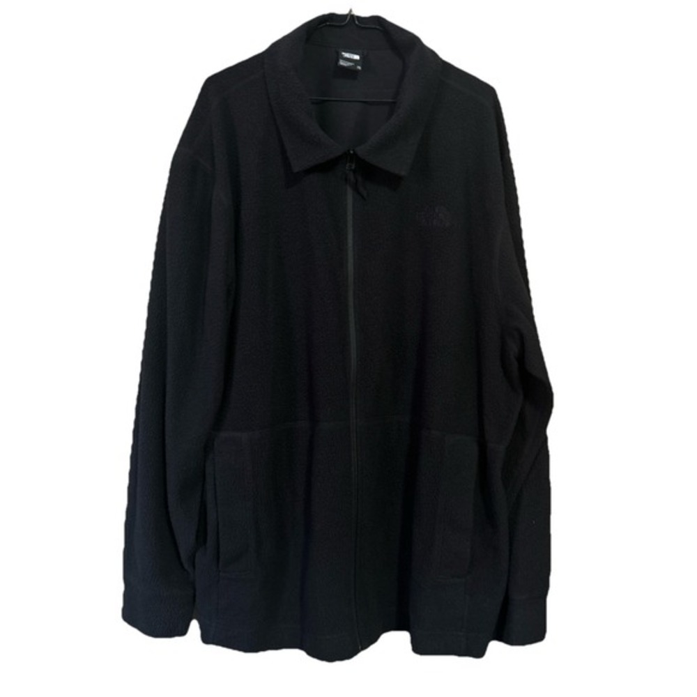 The North Face Soft Polyester Fleece Full Zip Jacket 2XL Ultra Soft Black Logo